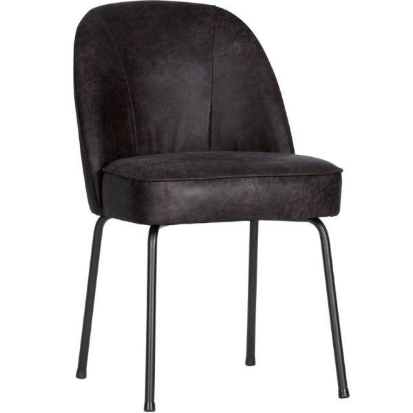 Hoorns Černá kožená jídelní židle Tergi  - Výška82