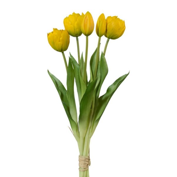 Umělý svazek tulipánů 5 ks žlutá