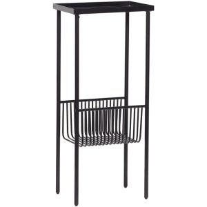 Černý kovový odkládací stolek Hübsch Eyrie 43x30 cm  - Výška93 cm- Šířka 43 cm