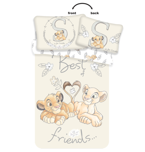 Jerry Fabrics Povlečení do postýlky 100x135 + 40x60 cm - Lví král Best Friends  - MateriálBavlna- Barva Modré