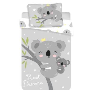 Jerry Fabrics Povlečení do postýlky 100x135 + 40x60 cm - Koala "Sweet Dreams"  - MateriálBavlna- Barva Bílé