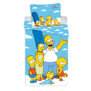 Jerry Fabrics Bavlněné povlečení 140x200 + 70x90 cm - The Simpsons family "Clouds 02"  - MateriálBavlna- Rozměr 140 x 200 cm