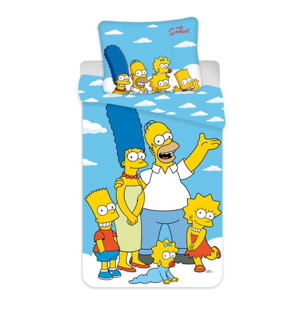 Jerry Fabrics Bavlněné povlečení 140x200 + 70x90 cm - The Simpsons family "Clouds 02"  - MateriálBavlna- Rozměr 140 x 200 cm