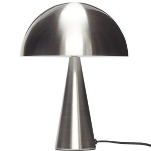 Stříbrná kovová stolní lampa Hübsch Mush 33 cm  - Výška33 cm- Šířka 25 cm