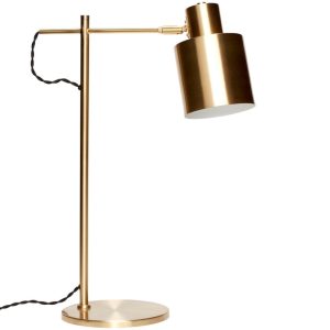 Zlatá kovová stolní lampa Hübsch Fuze 56 cm  - Výška56 cm- Šířka 38 cm