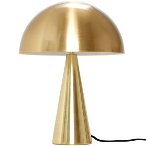Zlatá kovová stolní lampa Hübsch Mush 33 cm  - Výška33 cm- Šířka 25 cm