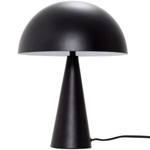 Černá kovová stolní lampa Hübsch Mush 33 cm  - Výška33 cm- Šířka 25 cm