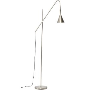 Stříbrná kovová stojací lampa Hübsch Rope 167 cm  - Výška167 cm- Šířka 66 cm