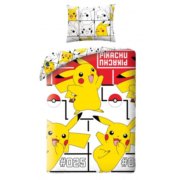 Halantex Bavlněné povlečení 140x200 + 70x90 cm - Pokémon Pikachu  - MateriálBavlna- Barva Žluté
