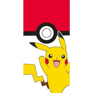 TipTrade Bavlněná froté osuška 70x140 cm - Pokémon Pokéball a Pikachu  - MateriálBavlna- Materiál Froté