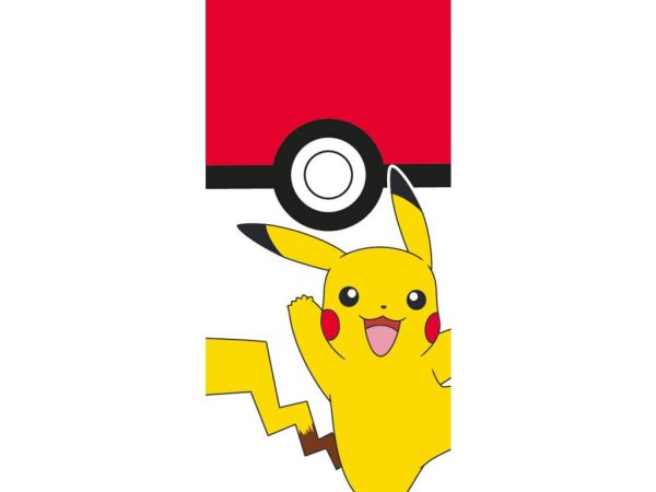 TipTrade Bavlněná froté osuška 70x140 cm - Pokémon Pokéball a Pikachu  - MateriálBavlna- Materiál Froté