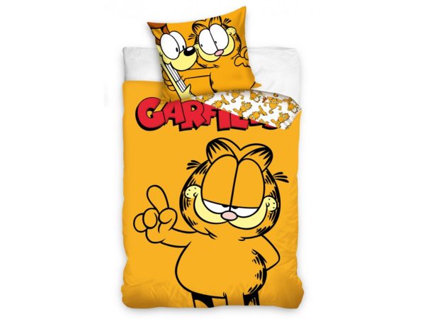 TipTrade Bavlněné povlečení 140x200 + 70x90 cm -  Kocour Garfield  - MateriálBavlna- Barva Oranžové