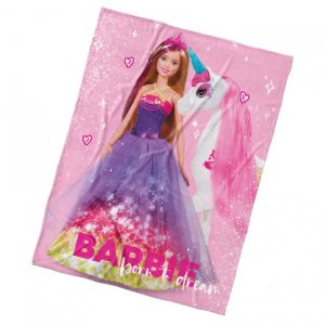 Carbotex Deka 130x170 cm - Barbie a kouzelný jednorožec  - MateriálPolyester- Barva Růžové