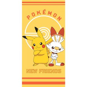 TipTrade Bavlněná froté  osuška 70x140 cm - Pokémon Pikachu a Scorbunny  - MateriálBavlna- Materiál Froté