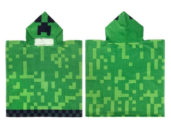 Carbotex Dětské pončo 50x115 cm - Minecraft Creeper Explode  - MateriálBavlna- Materiál Froté