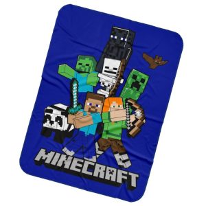 TipTrade Deka fleecová 110x140 cm -  Minecraft Time to Mine  - BarvaModré- Materiál Polyester