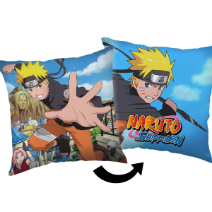 Jerry Fabrics Dekorační polštářek 40x40 cm - Naruto 02  - BarvaModré- Materiál Polyester