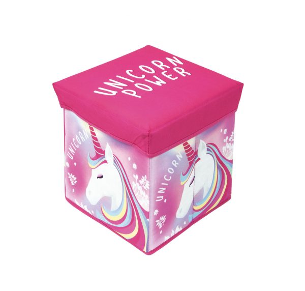 Arditex Úložný box na hračky s víkem Jednorožec  - BarvaRůžové- Motiv Jednorožec