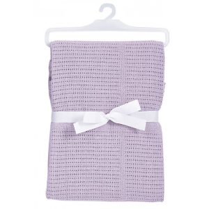 Dětská bavlněná háčkovaná deka Baby Dan 75x100 cm - lila  - BarvaFialové- Materiál 100% bavlna