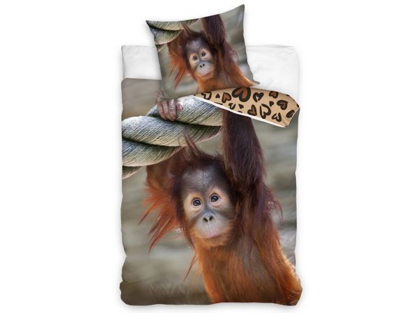 TipTrade Bavlněné povlečení 140x200 + 70x90 cm - Opice Orangutan  - MateriálBavlna- Rozměr 140 x 200 cm