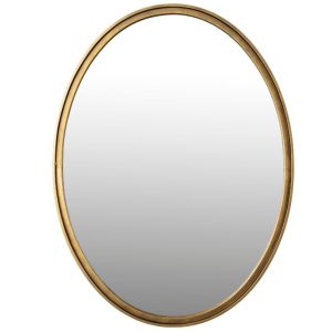 White Label Mosazné oválné závěsné zrcadlo WLL Matz M  - Výška80 cm- Šířka 60 cm
