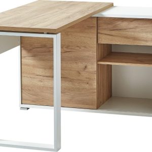 Dubový rohový kancelářský stůl s komodou GEMA Larie 120 x 117 cm  - Výška75 cm- Šířka 120 cm