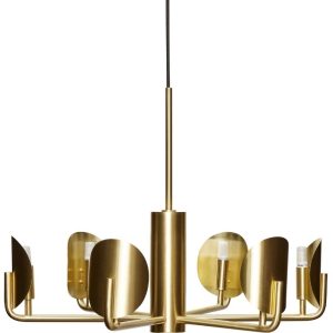 Zlaté kovové závěsné světlo Hübsch Pomp 54 cm  - Výška40 cm- Průměr 54 cm