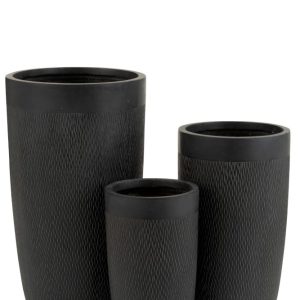 3 ks hnědočerná váza Clay - 38*38*72 cm J-Line by Jolipa  - -