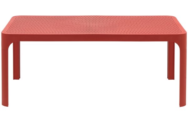 Nardi Červený plastový zahradní stolek Net 100 x 60 cm  - Šířka100 cm- Hloubka 60 cm