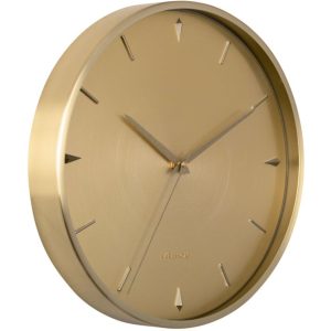 Time for home Zlaté kovové nástěnné hodiny Liopé 30 cm  - Průměr30 cm- Hloubka 4