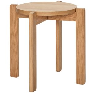 Dubový odkládací stolek Hübsch Always 42 cm  - Výška42 cm- Průměr 45 cm