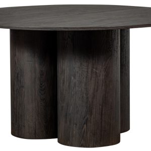 Hoorns Tmavě hnědý jídelní stůl Nooah 120 cm  - Výška75 cm- Průměr 120 cm