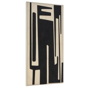 Černobílý abstraktní obraz Kave Home Salmi 210 x 110 cm  - Výška210 cm- Šířka 110 cm
