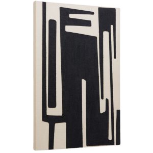 Černobílý abstraktní obraz Kave Home Salmi 100 x 70 cm  - Výška100 cm- Šířka 70 cm