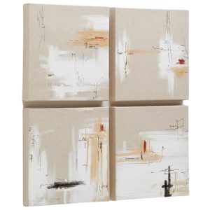 Set čtyř abstraktních obrazů Kave Home Selnir 30 x 30 cm  - Výška30 cm- Šířka 30 cm