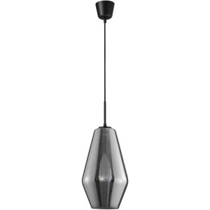 Kouřově šedé skleněné závěsné světlo Nova Luce Veiro 17 cm  - Výška120 cm- Průměr 17 cm