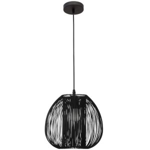 Černé kovové závěsné světlo Nova Luce Desire 28 cm  - Výška stínidla25 cm- Průměr stínidla 28 cm