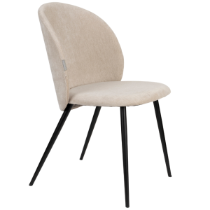 Béžová čalouněná jídelní židle ZUIVER COZY  - Výška82 cm- Šířka 53 cm