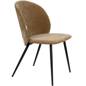 Hnědá čalouněná jídelní židle ZUIVER COZY  - Výška82 cm- Šířka 53 cm