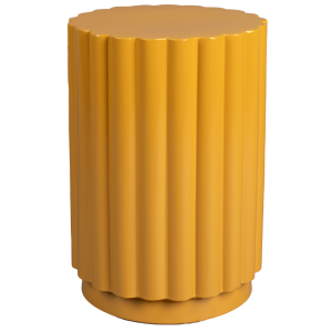 Žlutý kovový odkládací stolek DUTCHBONE CAMILA 32 cm  - Výška45 cm- Průměr 32 cm