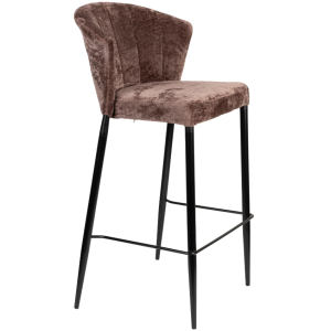 Hnědá čalouněná barová židle DUTCHBONE GEORGIA 75 cm  - Výška101 cm- Šířka 56 cm