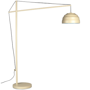Béžová kovová stojací lampa DUTCHBONE LIWA 180 cm  - Výška180 cm- Šířka 146 cm