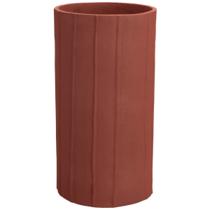 Terakotově červená kovová váza DUTCHBONE RANDER 16 cm  - Výška30 cm- Průměr 16 cm