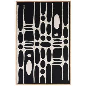 Černobílý abstraktní obraz ZUIVER HALO 104 x 48 cm  - Výška104 cm- Šířka 68 cm