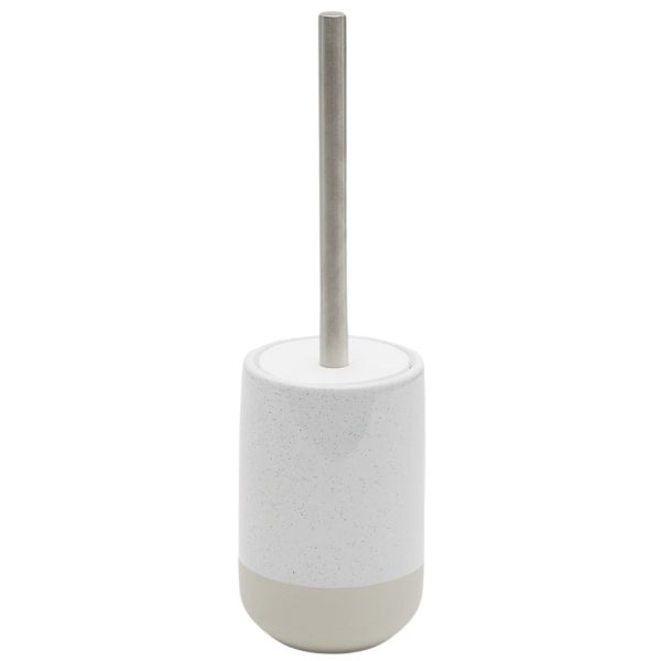 Bílá keramická štětka na WC Kave Home Selis  - Výška stojanu16 cm- Průměr stojanu 10