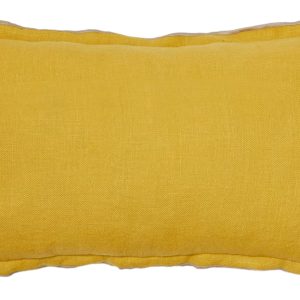 Béžovo-žlutý lněný povlak na polštář Kave Home Sagi 30 x 50 cm  - Výška30 cm- Šířka 50 cm