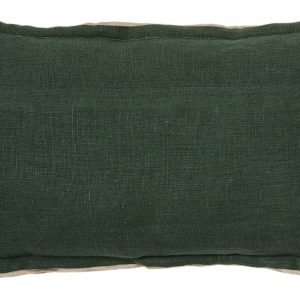 Béžovo-zelený lněný povlak na polštář Kave Home Sagi 30 x 50 cm  - Výška30 cm- Šířka 50 cm