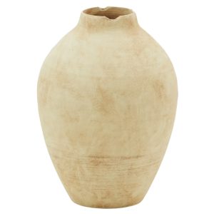 Béžová keramická váza Kave Home Silbet 31 cm  - Výška31 cm- Průměr 23 cm