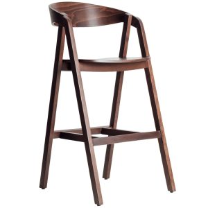 FormWood Ořechová barová židle Henry 72 cm  - Výška109 cm- Šířka 49