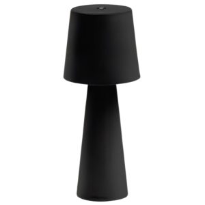 Černá kovová zahradní stolní LED lampa Kave Home Arenys S  - Výška25 cm- Průměr stínidla 10 cm
